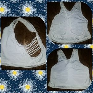 White bandeau crop top